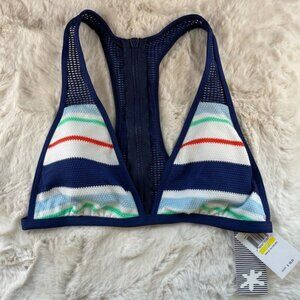 NWT Splendid Swim Bikini Top Blue & White Striped sz Medium